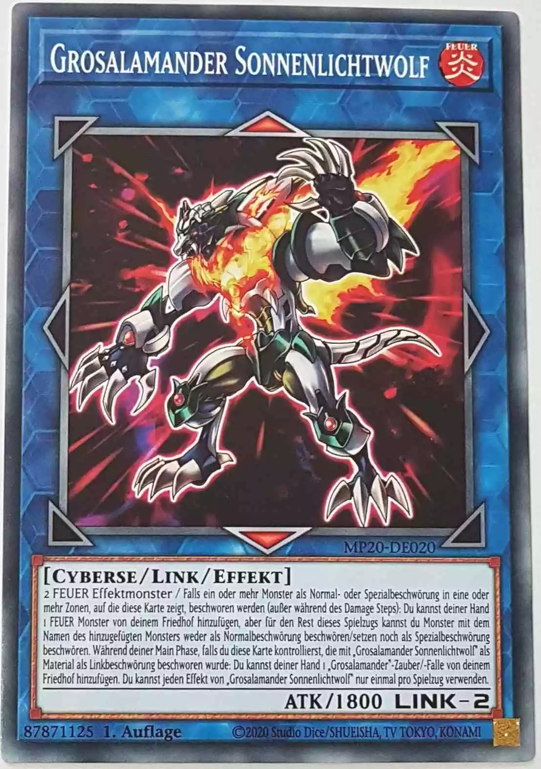 Grosalamander Sonnenlichtwolf MP20-DE020 ist in Common Yu-Gi-Oh Karte aus 2020 Tin of Lost Memories 1.Auflage