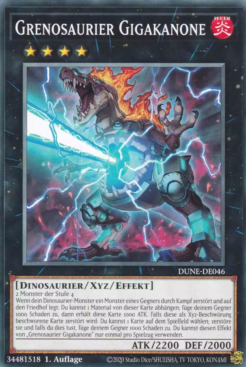 Grenosaurier Gigakanone DUNE-DE046 ist in Common Yu-Gi-Oh Karte aus Duelist Nexus 1.Auflage