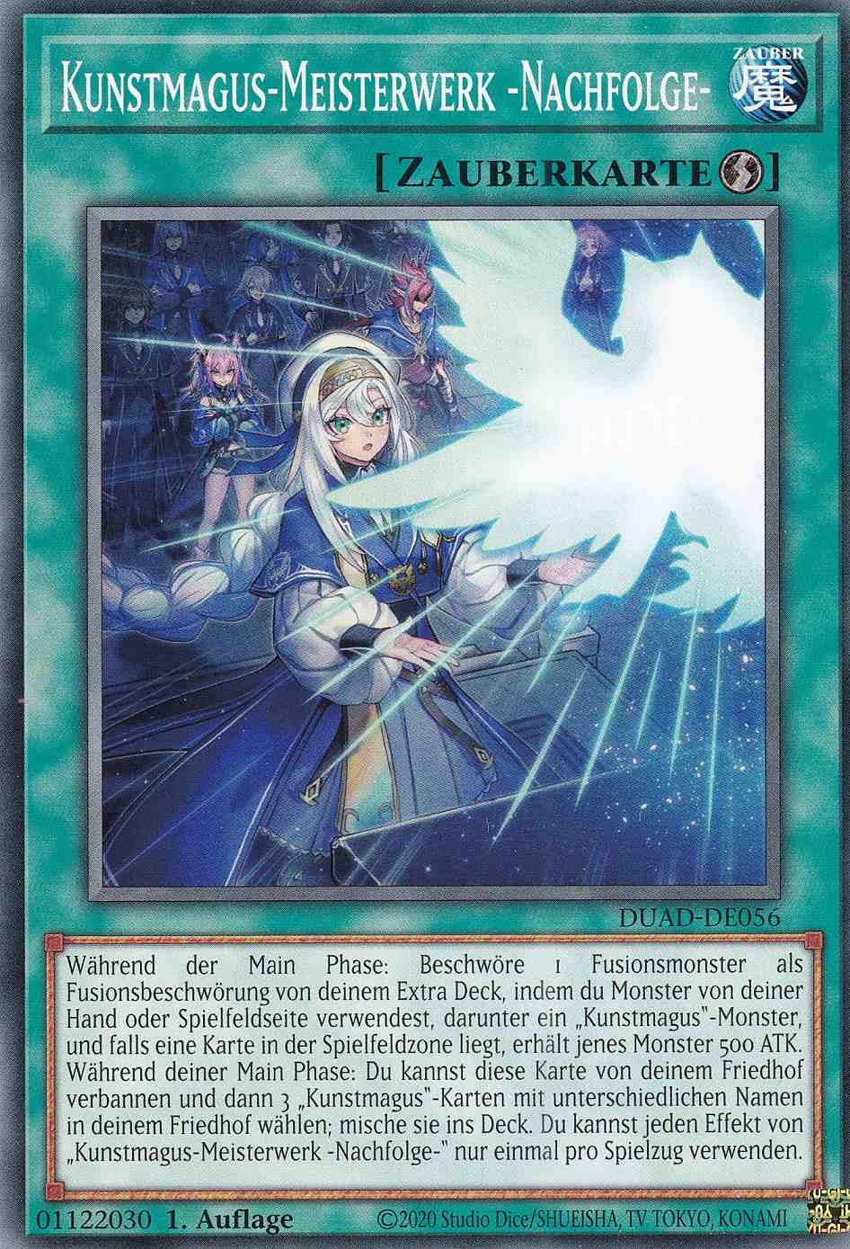 Kunstmagus-Meisterwerk -Nachfolge- DUAD-DE056 ist in Common Yu-Gi-Oh Karte aus Duelist’s Advance 1.Auflage