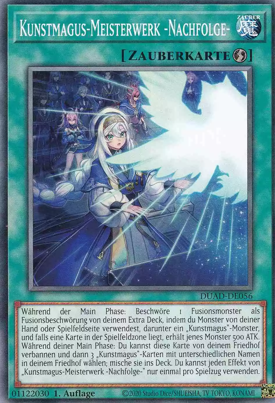 Kunstmagus-Meisterwerk -Nachfolge- DUAD-DE056 ist in Common Yu-Gi-Oh Karte aus Duelist’s Advance 1.Auflage