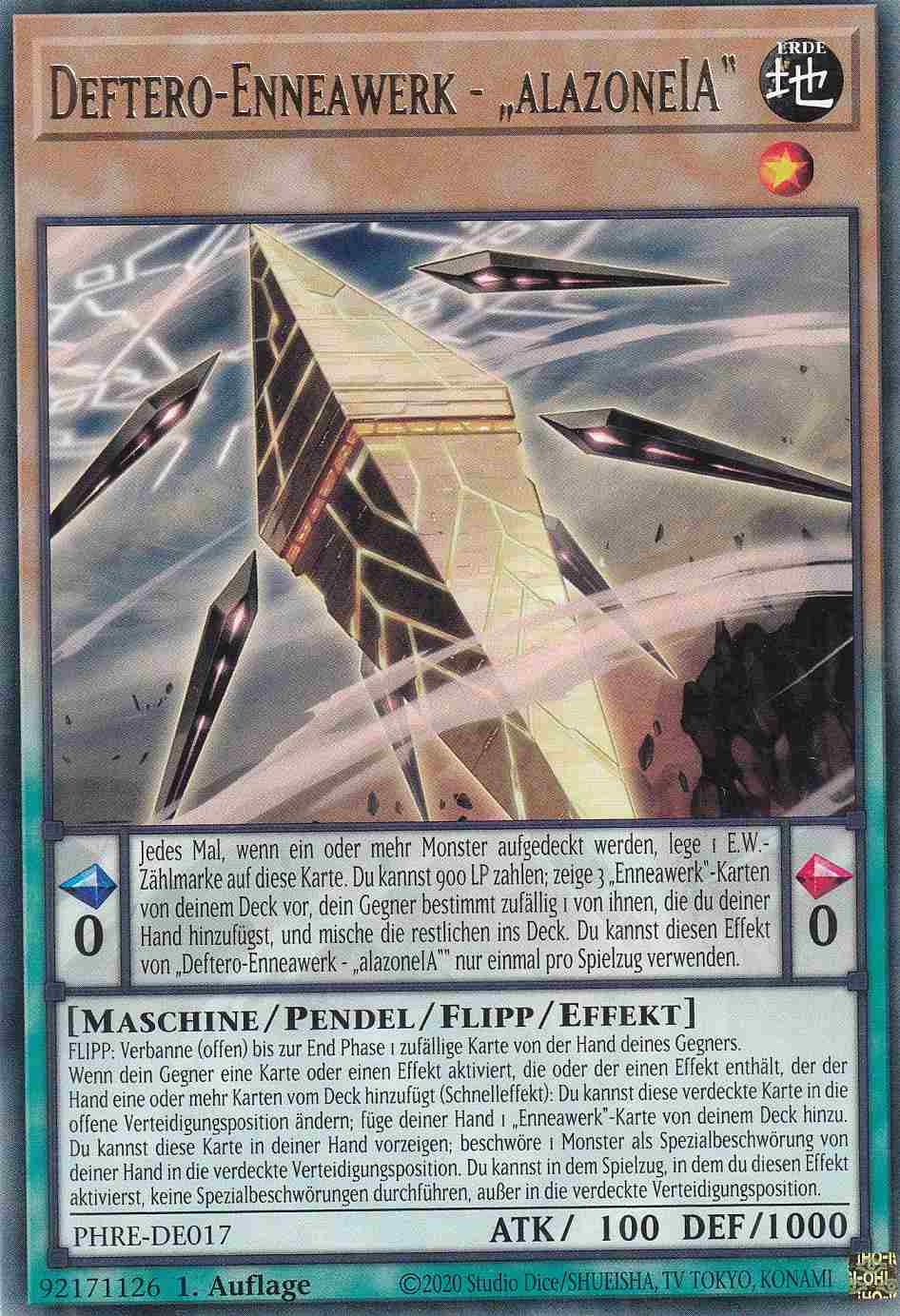 Deftero-Enneawerk - „alazoneIA“ PHRE-DE017 ist in Rare Yu-Gi-Oh Karte aus Phantom Revenge 1.Auflage