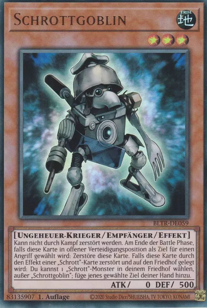 Schrottgoblin BLTR-DE059 ist in Ultra Rare Yu-Gi-Oh Karte aus Battles of Legend Terminal Revenge 1.Auflage