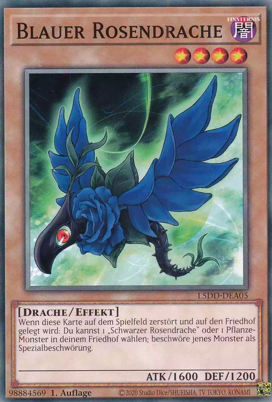 Blauer Rosendrache L5DD-DEA05 ist in Common Yu-Gi-Oh Karte aus Legendary 5D’s Decks 1.Auflage
