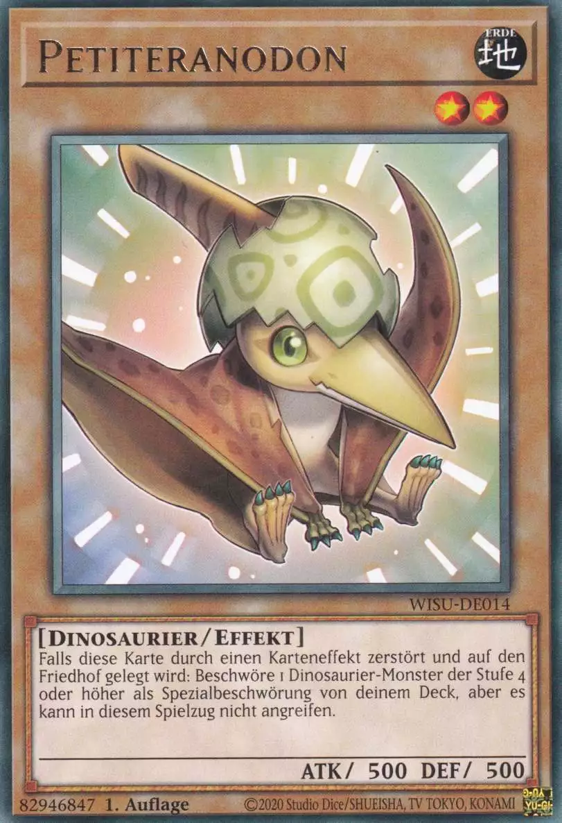 Petiteranodon WISU-DE014 ist in Rare Yu-Gi-Oh Karte aus Wild Survivors 1.Auflage