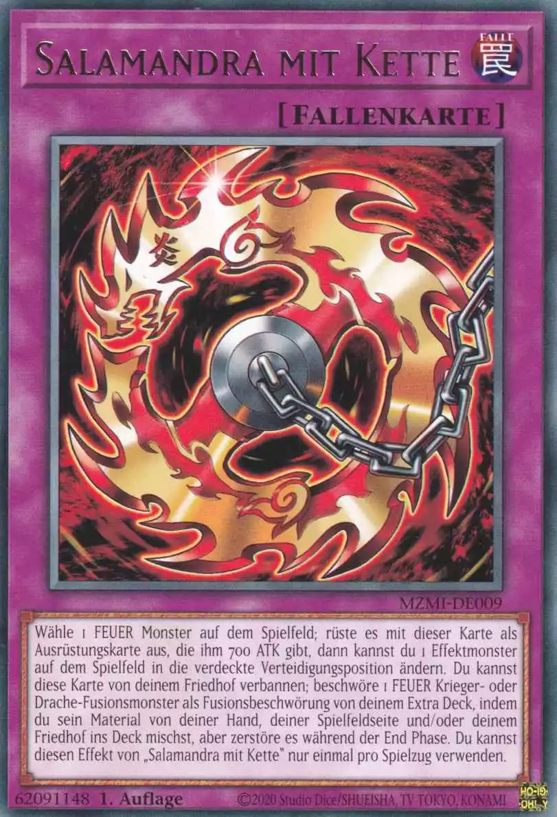 Salamandra mit Kette MZMI-DE009 ist in Rare Yu-Gi-Oh Karte aus Maze of Millennia 1.Auflage