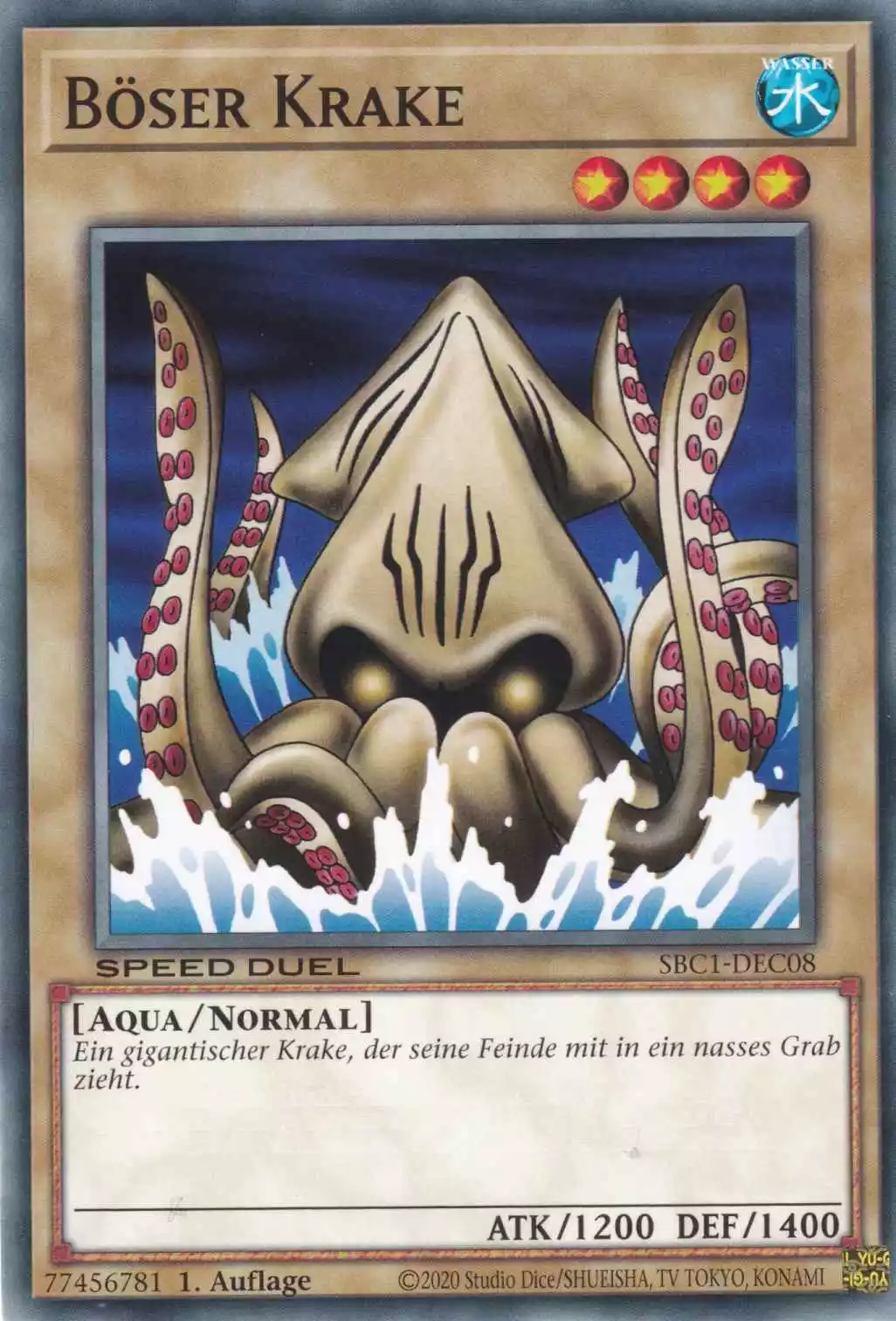 Böser Krake SBC1-DEC08 ist in Common Yu-Gi-Oh Karte aus Streets of Battle City 1.Auflage