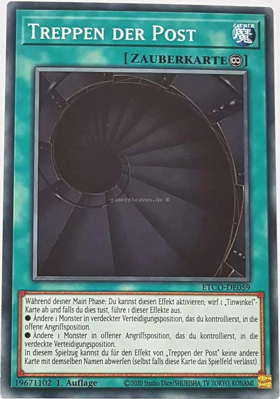 Treppen der Post ETCO-DE059 ist in Common Yu-Gi-Oh Karte aus Eternity Code 1.Auflage