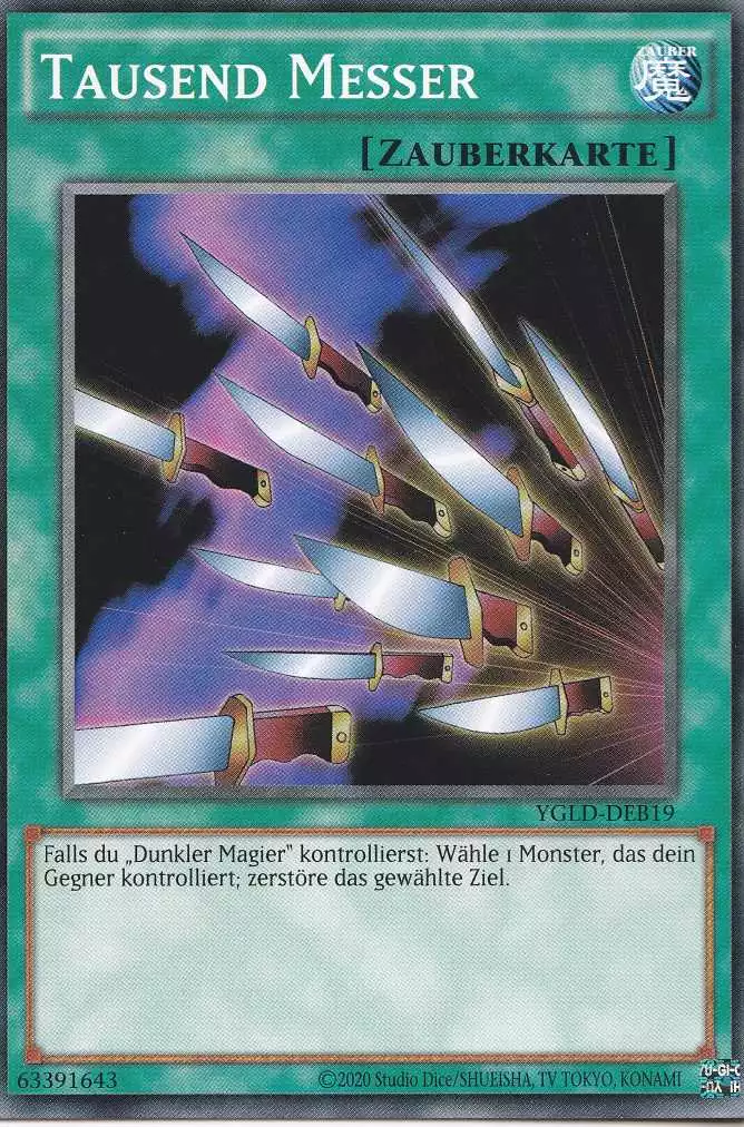 Tausend Messer YGLD-DEB19 ist in Common Yu-Gi-Oh Karte aus Yugis Legendary Decks - King of Games unlimitiert