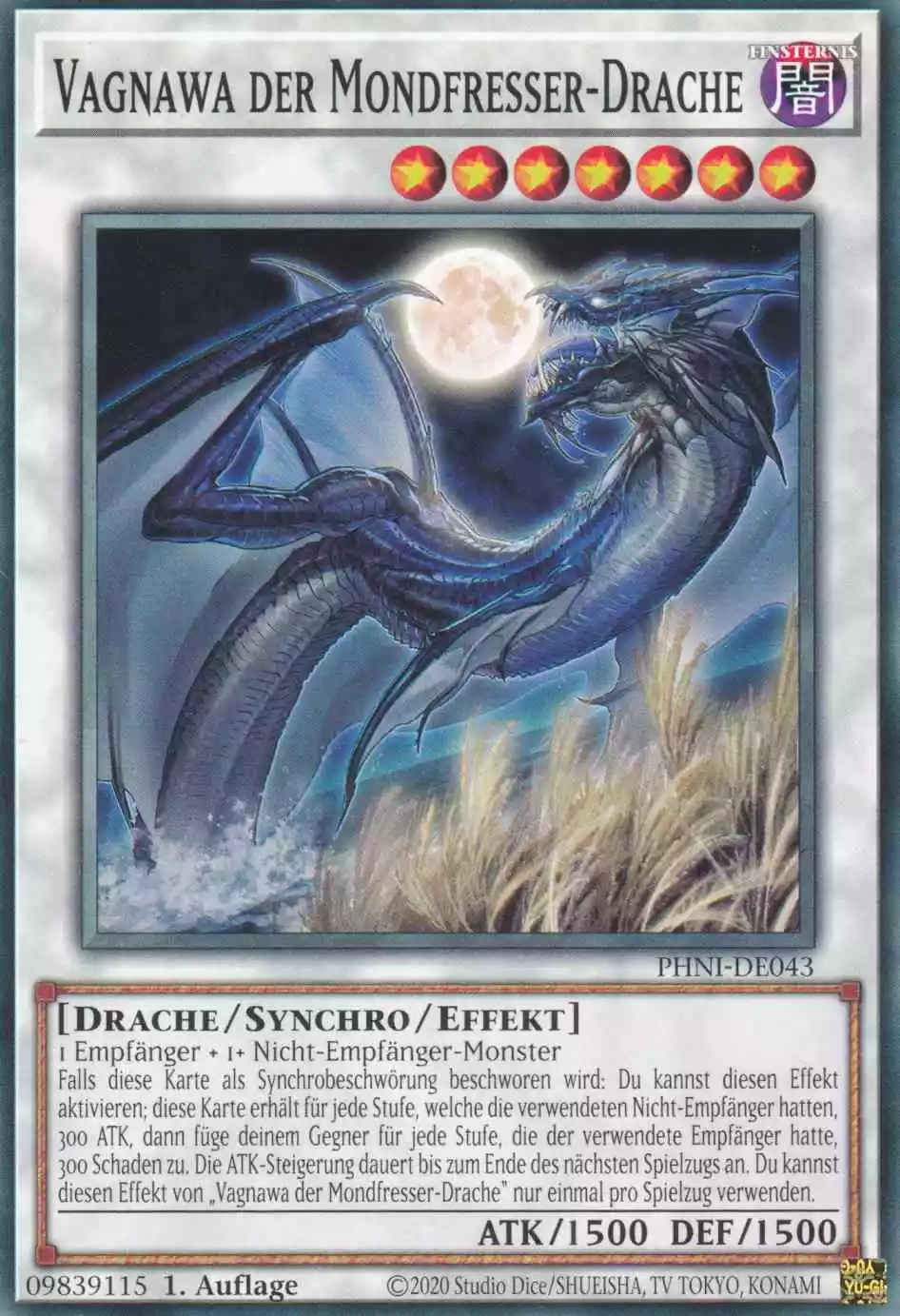 Vagnawa der Mondfresser-Drache PHNI-DE043 ist in Common Yu-Gi-Oh Karte aus Phantom Nightmare 1.Auflage