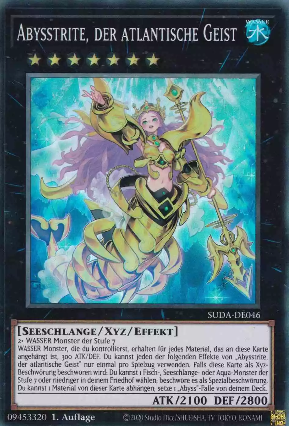 Abysstrite, der atlantische Geist SUDA-DE046 ist in Super Rare Yu-Gi-Oh Karte aus Supreme Darkness 1.Auflage