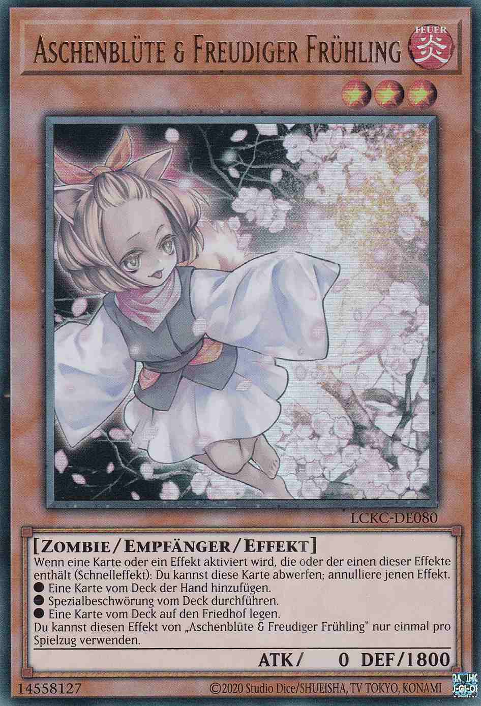 Aschenblüte & Freudiger Frühling Ultra Rare LCKC-DE080 Yugioh Karte Aschenblüte & Freudiger Frühling LCKC-DE080 ist in Ultra Rare Yu-Gi-Oh Karte aus Legendary Collection Kaiba unlimitiert