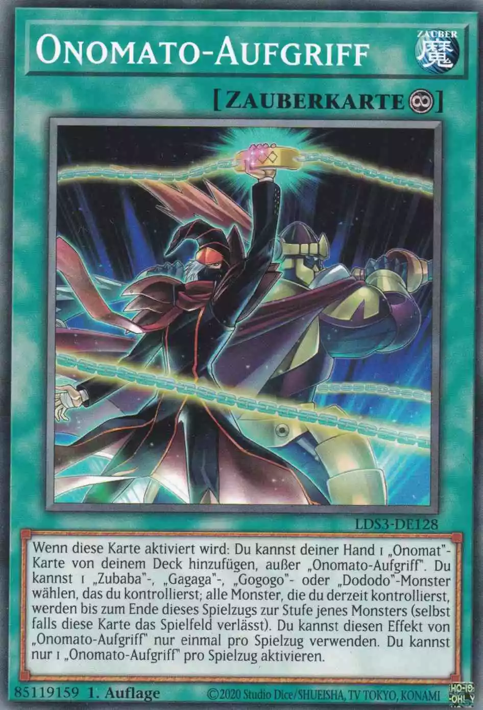 Onomato-Aufgriff LDS3-DE128 ist in Common Yu-Gi-Oh Karte aus Legendary Duelists Season 3 1.Auflage