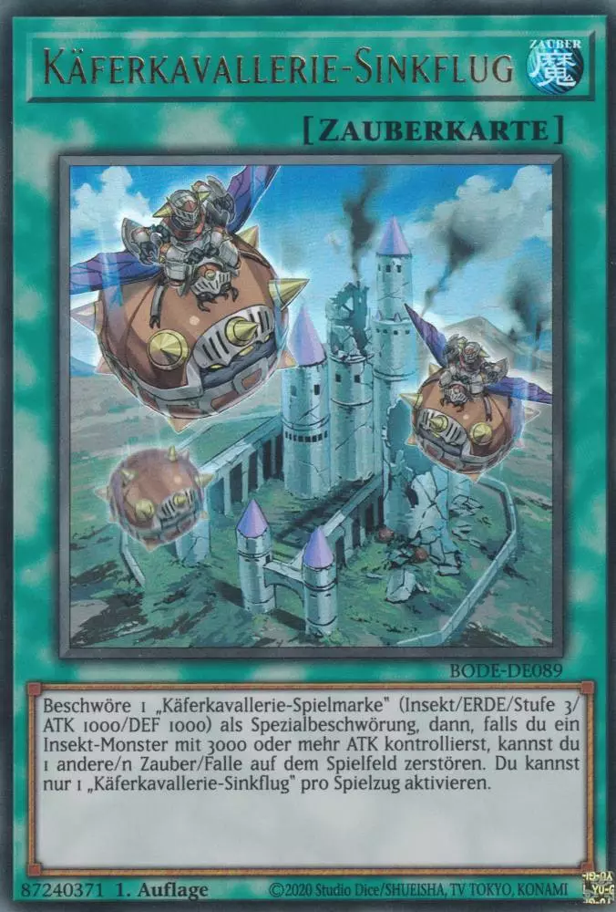 bode-de089-kaeferkavallerie-sinkflug-ultra-rare-burst-of-destiny Käferkavallerie-Sinkflug BODE-DE089 ist in Ultra Rare Yu-Gi-Oh Karte aus Burst of Destiny 1.Auflage