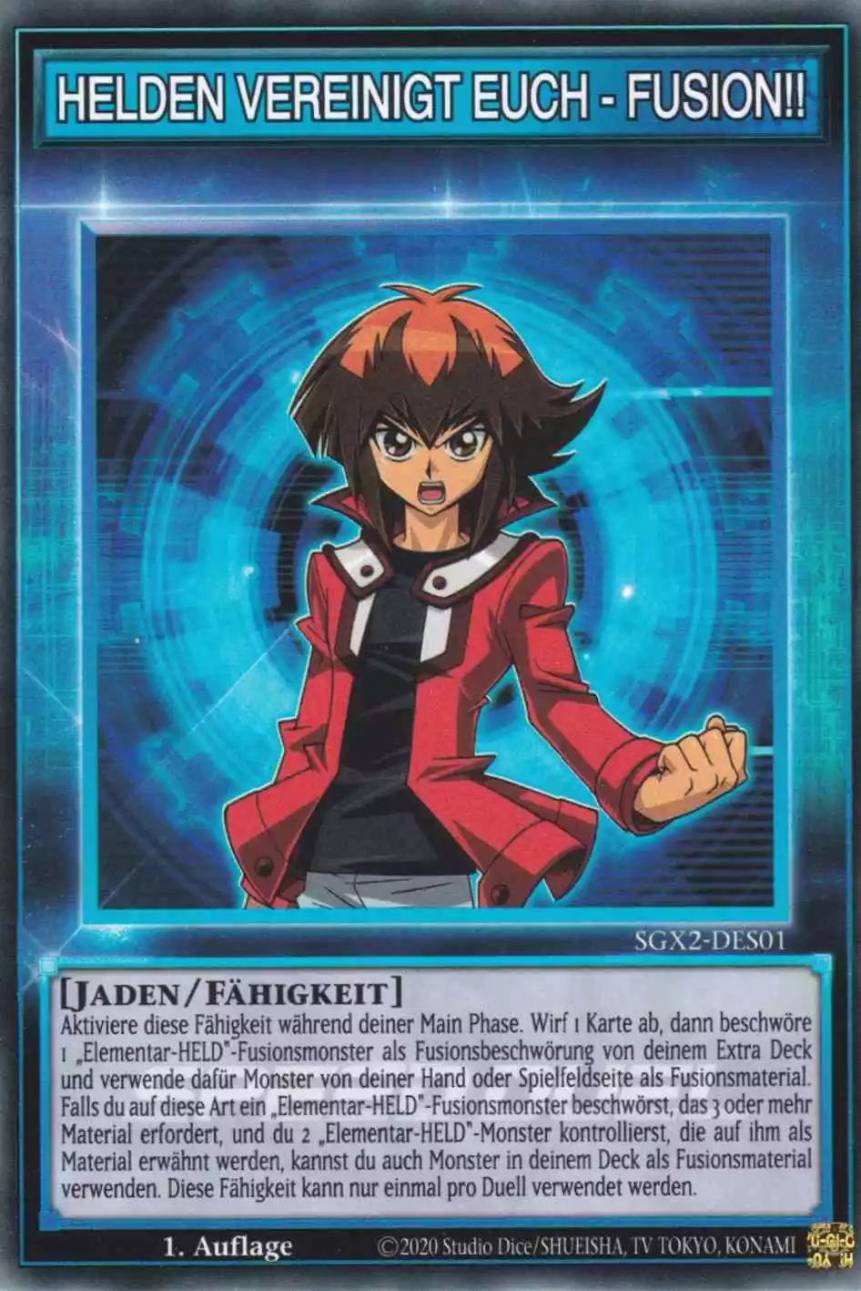 HELDEN vereinigt euch - Fusion!! SGX2-DES01 ist in Common Yu-Gi-Oh Karte aus Speed Duel GX: Midterm Paradox 1.Auflage