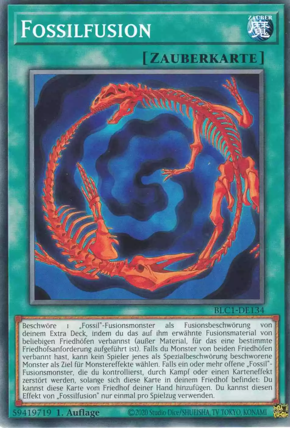 blc1-de134-fossilfusion-common-battles-of-legend-chapter-1 Fossilfusion BLC1-DE134 ist in Common Yu-Gi-Oh Karte aus Battles of Legend Chapter 1 1.Auflage