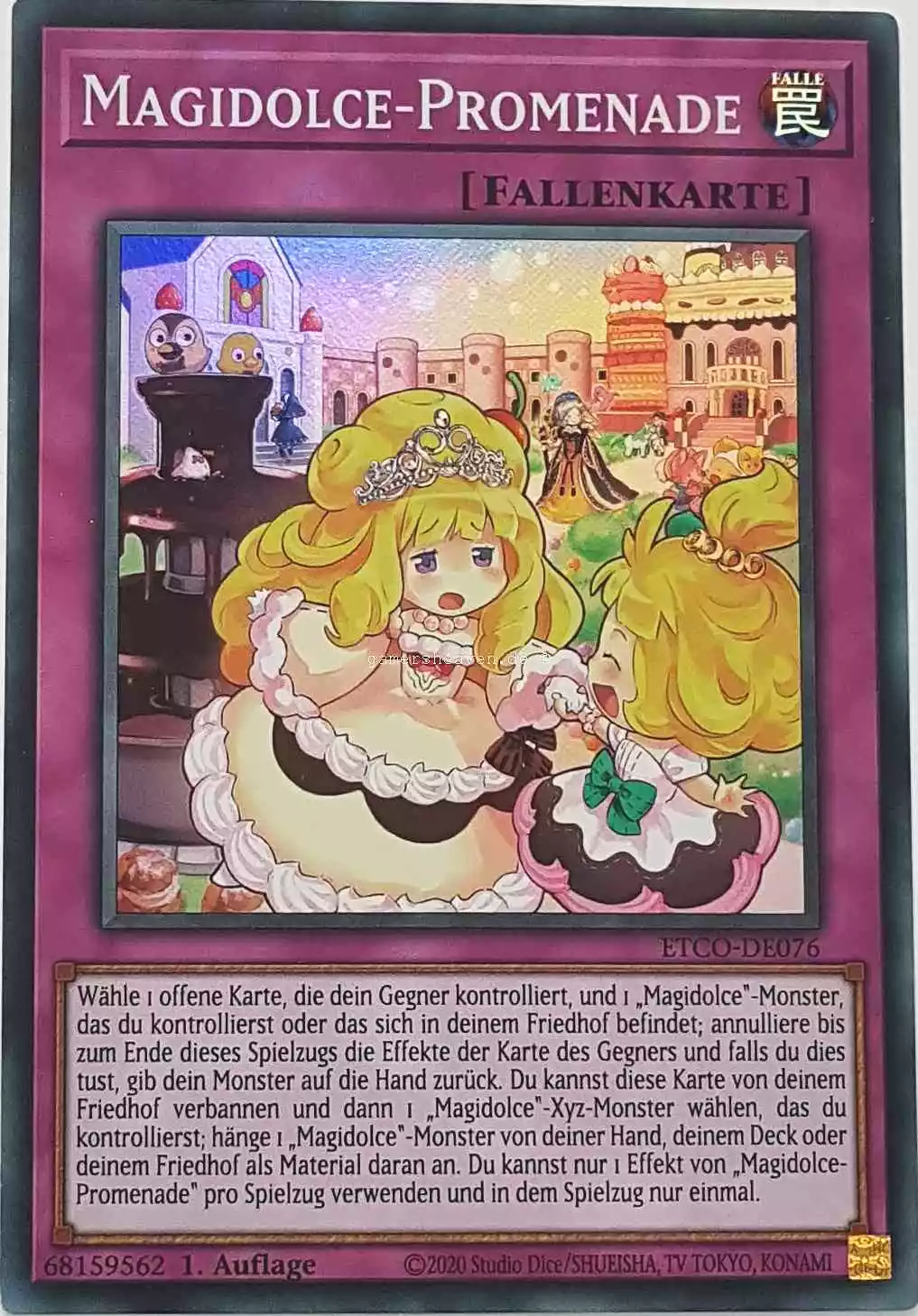 Magidolce-Promenade ETCO-DE076 ist in Super Rare Yu-Gi-Oh Karte aus Eternity Code 1.Auflage