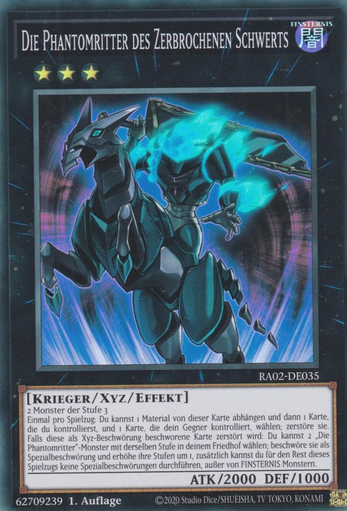 Die Phantomritter des Zerbrochenen Schwerts RA02-DE035 ist in Super Rare Yu-Gi-Oh Karte aus 25th Anniversary Rarity Collection 2 1.Auflage