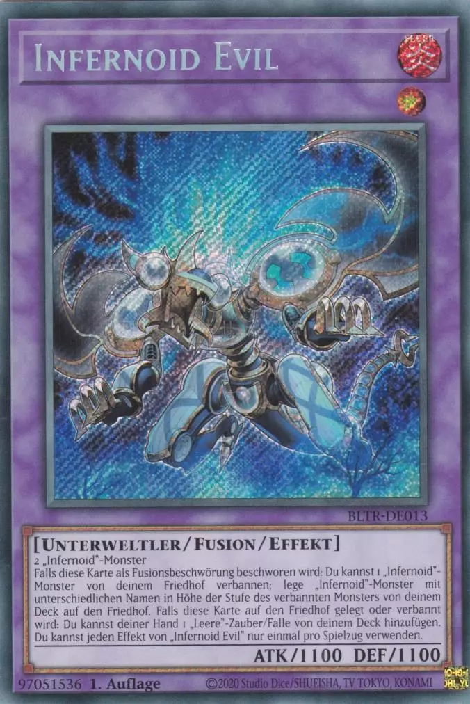 Infernoid Evil BLTR-DE013 ist in Secret Rare Yu-Gi-Oh Karte aus Battles of Legend Terminal Revenge 1.Auflage