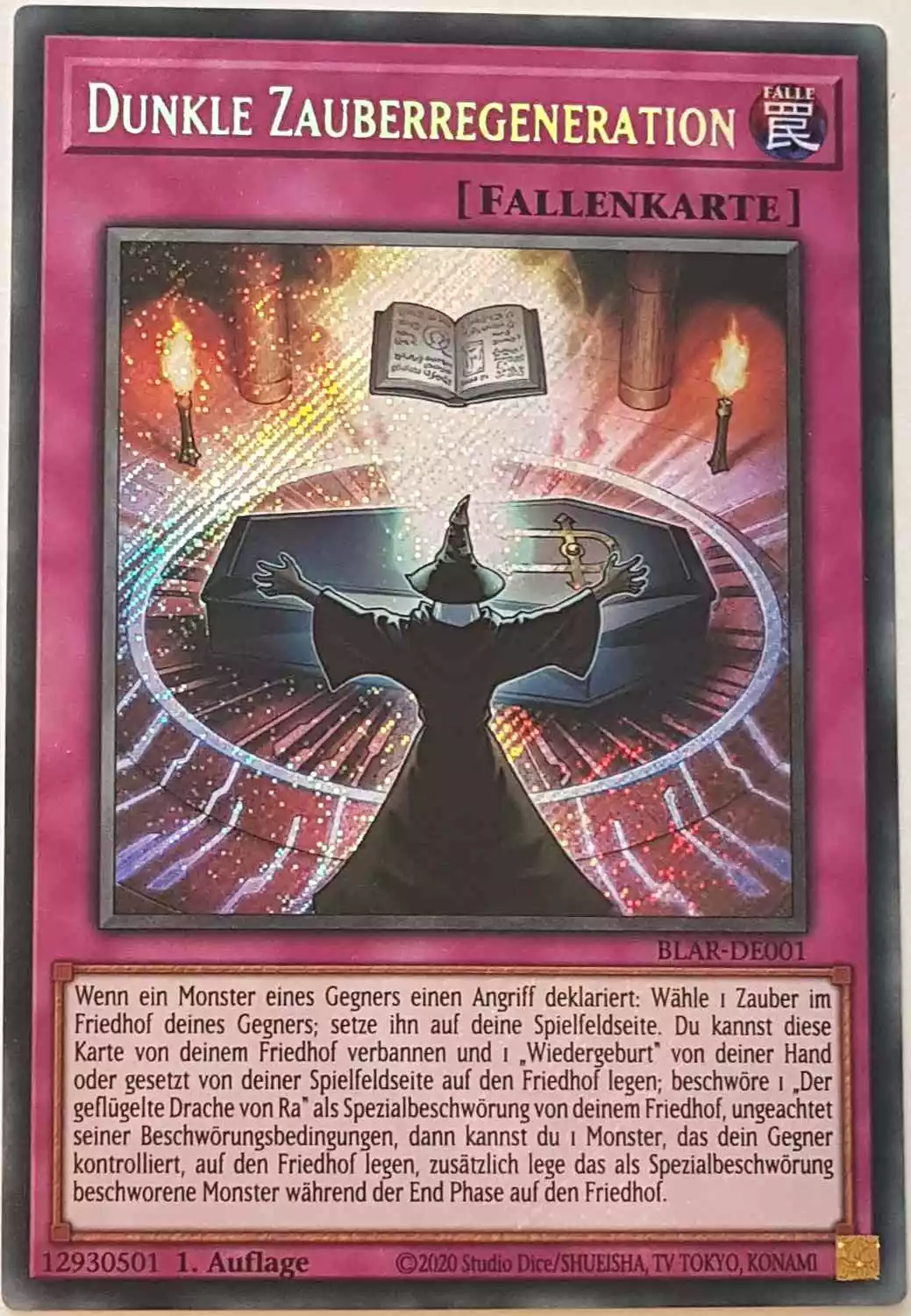 Dunkle Zauberregeneration BLAR-DE001 ist in Secret Rare Yu-Gi-Oh Karte aus Battles of Legend: Armageddon 1.Auflage