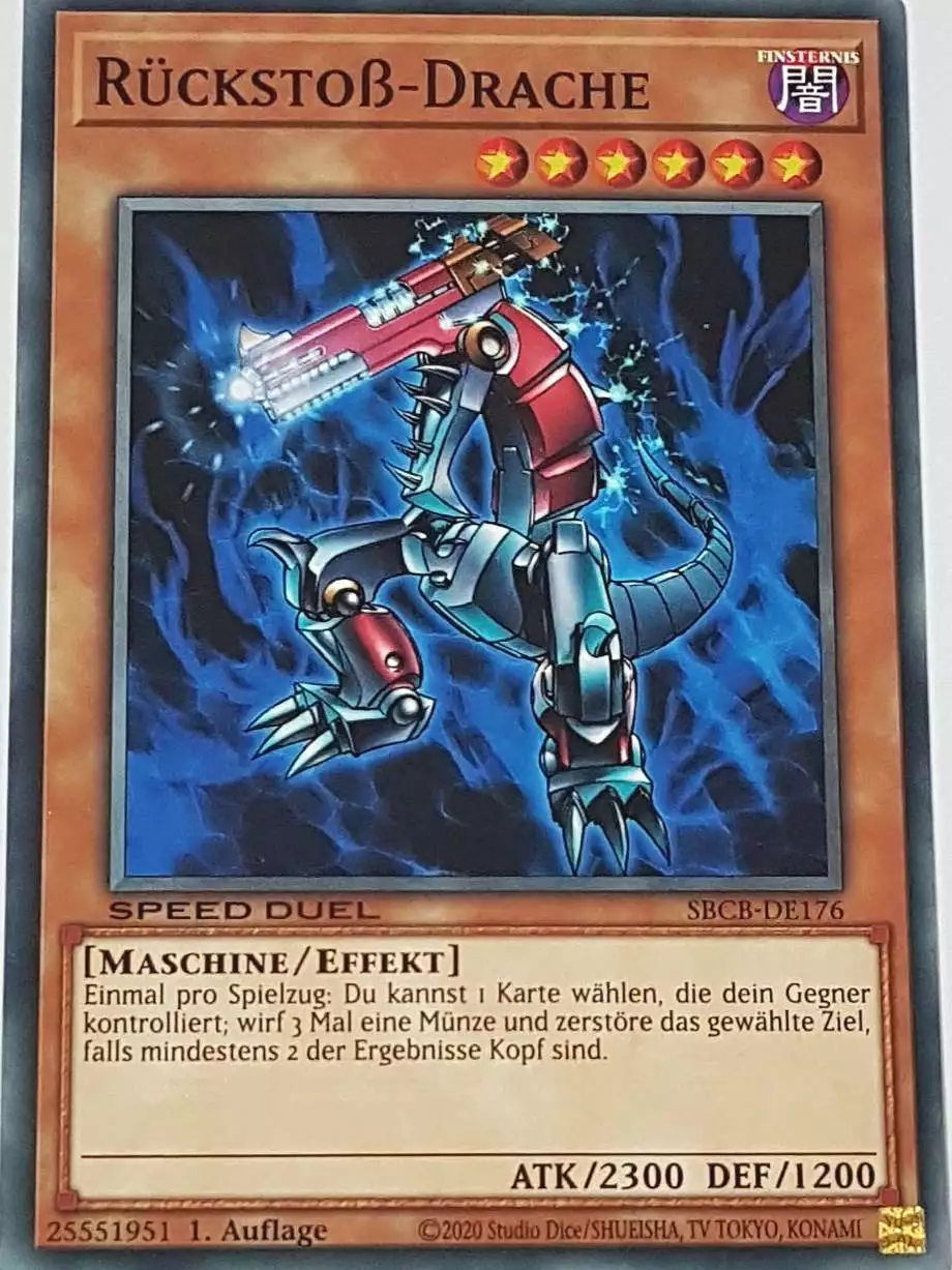 Rückstoß-Drache SBCB-DE176 ist in Common Yu-Gi-Oh Karte aus Speed Duel Battle City Box 1. Auflage