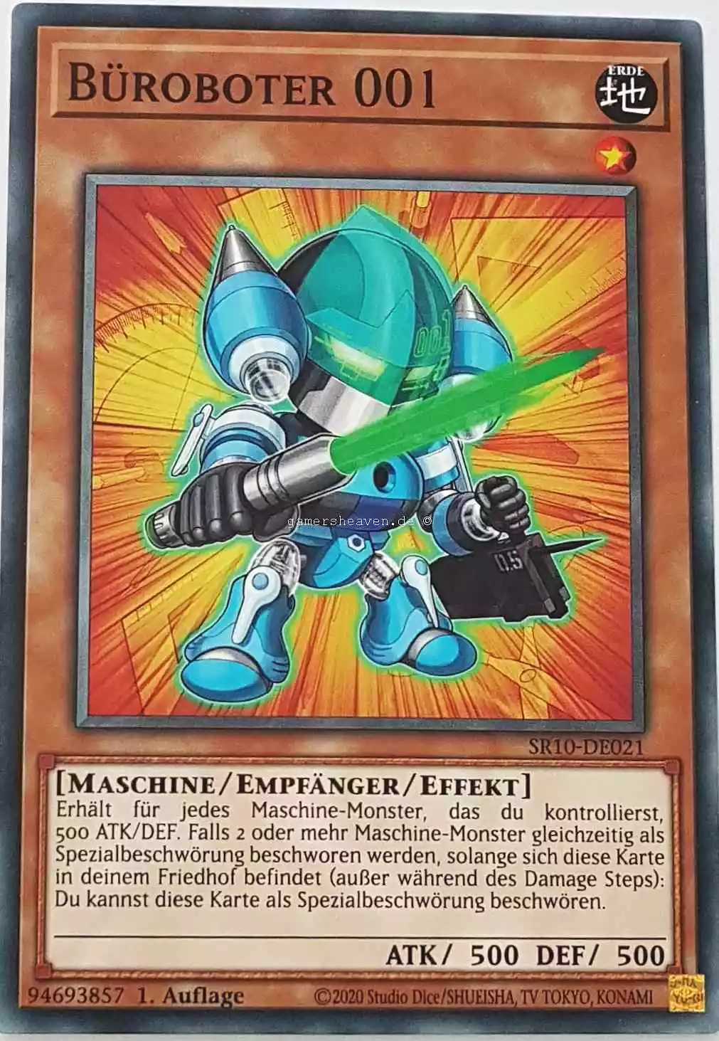 Büroboter 001 SR10-DE021 ist in Common Yu-Gi-Oh Karte aus Structure Deck: Mechanized Madness 1.Auflage