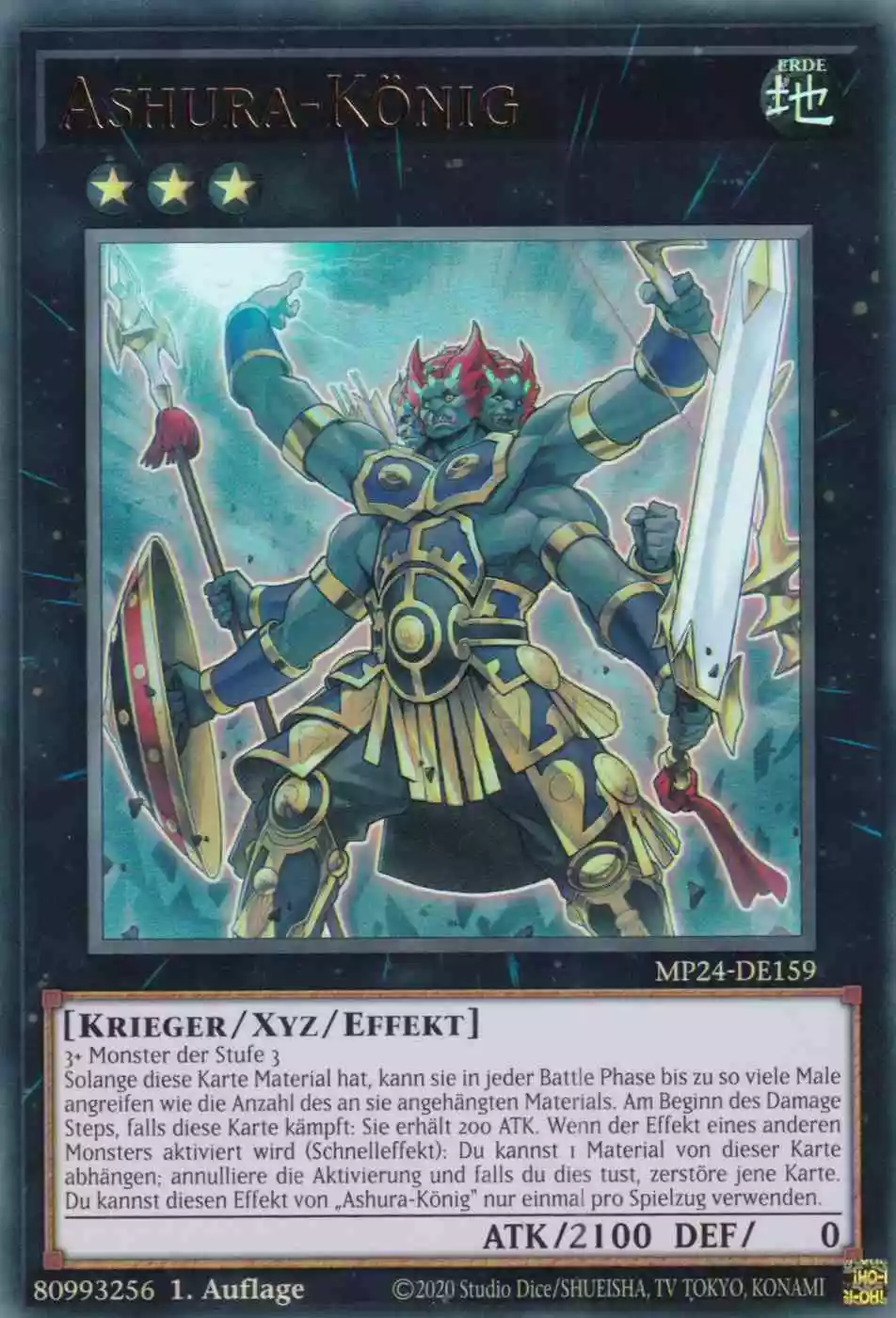 Ashura-König Ultra Rare MP24-DE159 Yugioh Karte Ashura-König MP24-DE159 ist in Ultra Rare Yu-Gi-Oh Karte aus 25th Anniversary Tin Dueling Mirrors 1.Auflage