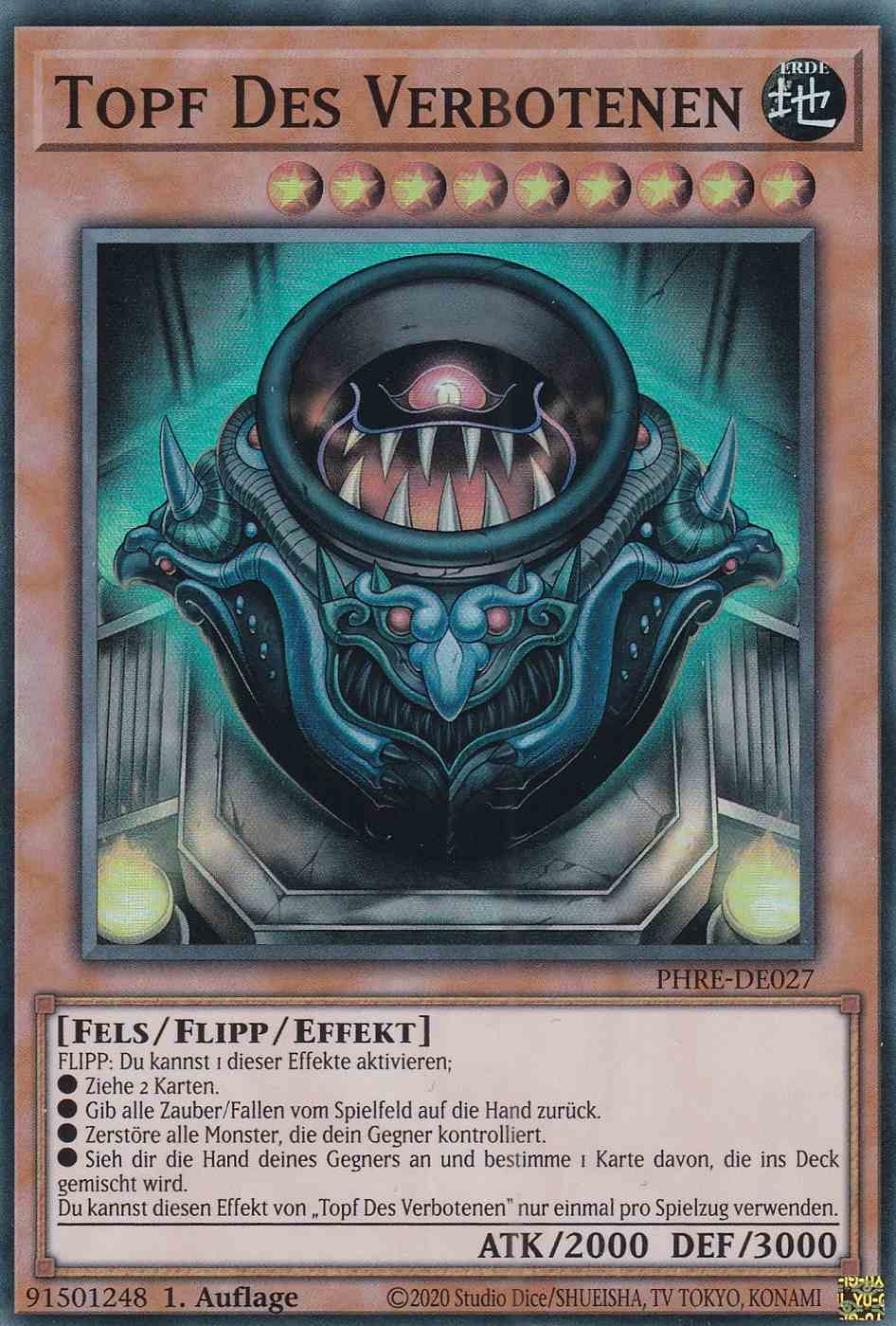 Topf Des Verbotenen PHRE-DE027-S ist in Super Rare Yu-Gi-Oh Karte aus Phantom Revenge 1.Auflage