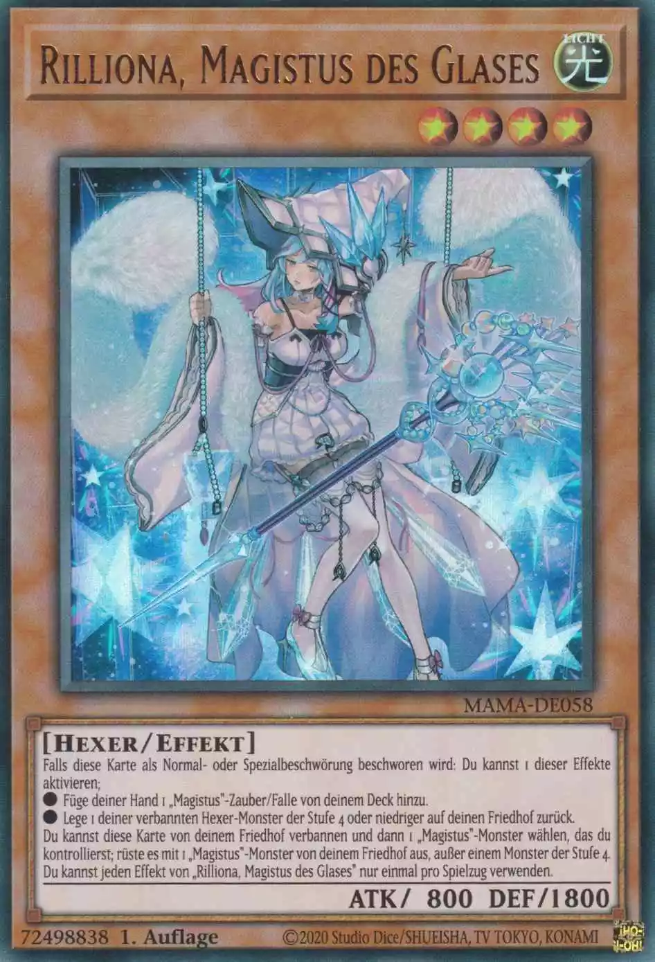 Rilliona, Magistus des Glases MAMA-DE058 ist in Ultra Rare Yu-Gi-Oh Karte aus Magnificent Mavens 1.Auflage