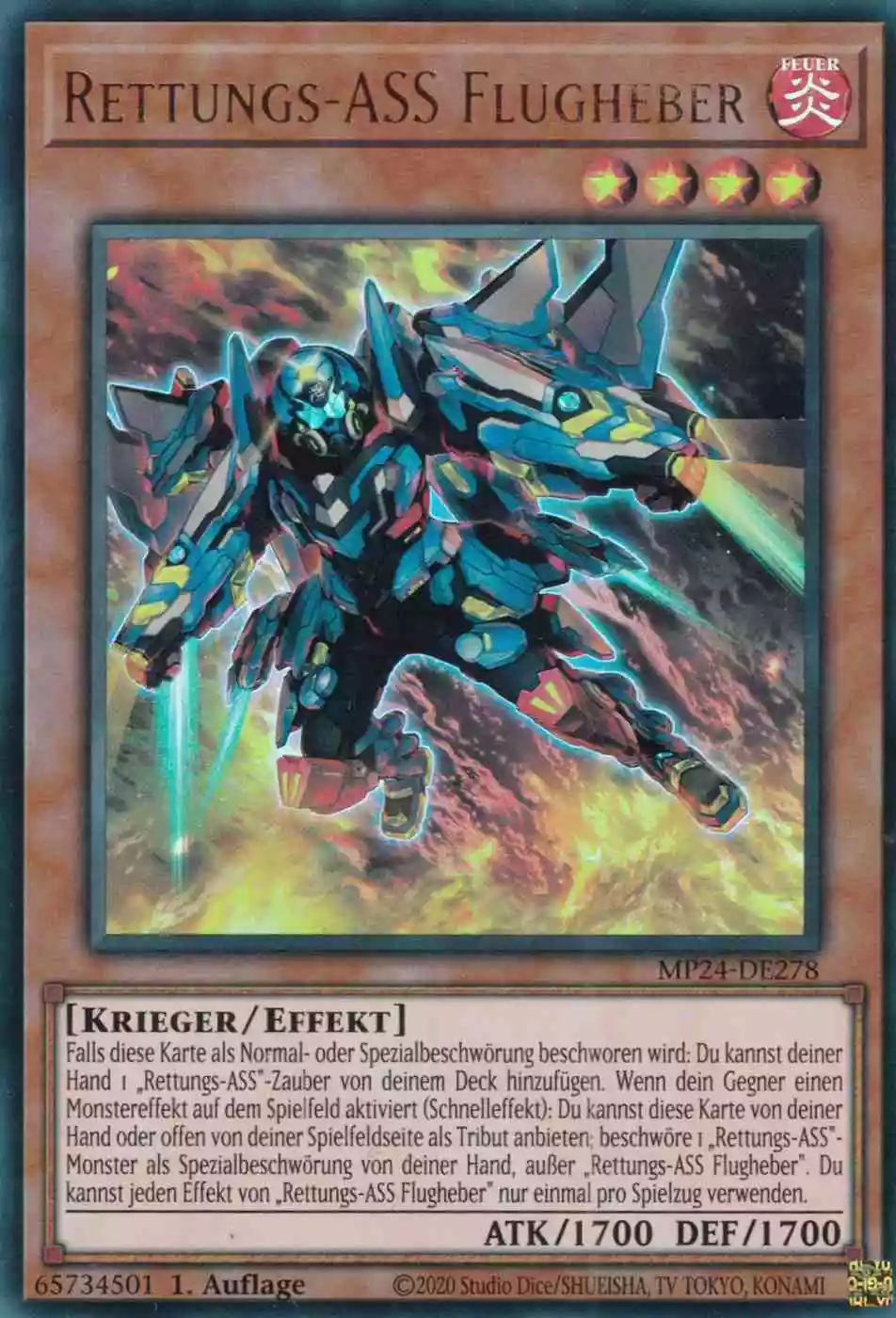 Rettungs-ASS Flugheber Ultra Rare MP24-DE278 Yugioh Karte Rettungs-ASS Flugheber MP24-DE278 ist in Ultra Rare Yu-Gi-Oh Karte aus 25th Anniversary Tin Dueling Mirrors 1.Auflage