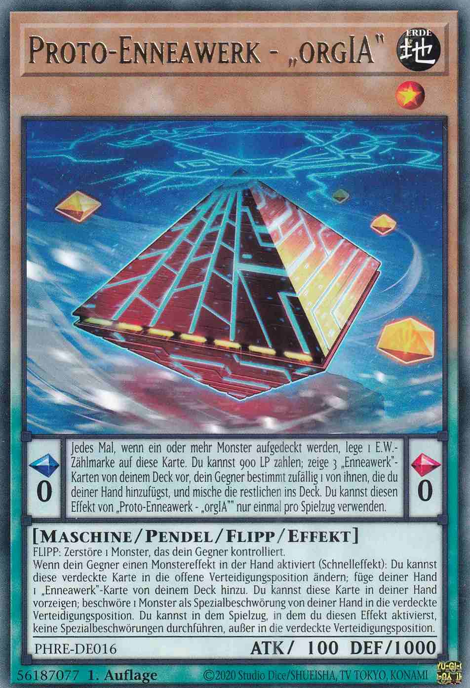 Proto-Enneawerk - „orgIA“ PHRE-DE016 ist in Rare Yu-Gi-Oh Karte aus Phantom Revenge 1.Auflage