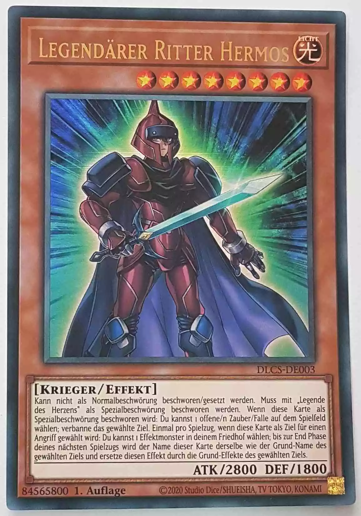 Legendärer Ritter Hermos DLCS-DE003 ist in Ultra Rare Yu-Gi-Oh Karte aus Dragons of Legend The Complete Series 1.Auflage