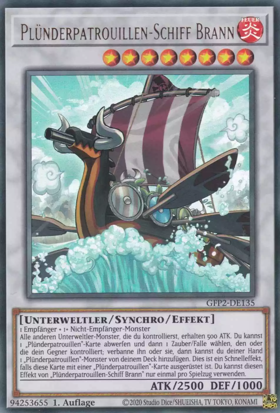 gfp2-de135-pluenderpatrouillen-schiff-brann-ultra-rare-ghosts-from-the-past-the-2nd-haunting Plünderpatrouillen-Schiff Brann GFP2-DE135 ist in Ultra Rare Yu-Gi-Oh Karte aus Ghosts from the Past The 2nd Haunting 1.Auflage