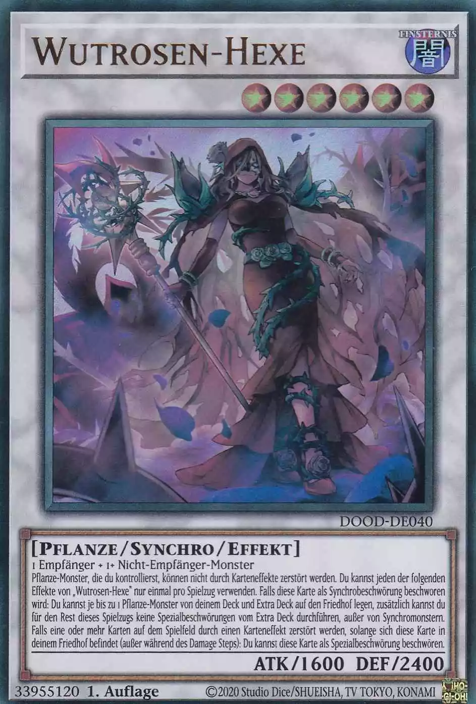 Wutrosen-Hexe Ultra Rare DOOD-DE040 Yugioh Karte Wutrosen-Hexe DOOD-DE040 ist in Ultra Rare Yu-Gi-Oh Karte aus Doom of Dimensions 1.Auflage