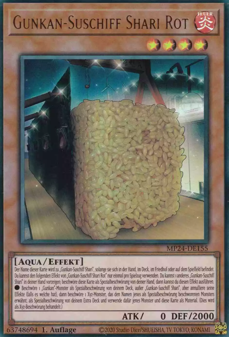 Gunkan-Suschiff Shari Rot MP24-DE155 ist in Ultra Rare Yu-Gi-Oh Karte aus 25th Anniversary Tin Dueling Mirrors 1.Auflage