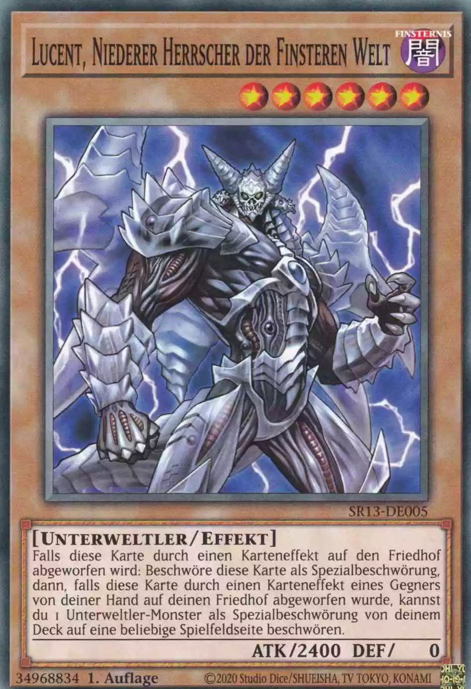 Lucent, Niederer Herrscher der Finsteren Welt SR13-DE005 ist in Common Yu-Gi-Oh Karte aus Dark World 1.Auflage