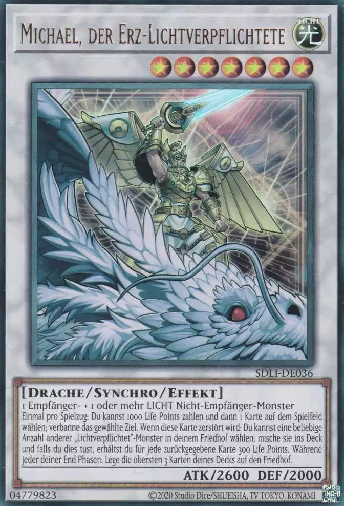 Michael, der Erz-Lichtverpflichtete SDLI-DE036 ist in Ultra Rare Yu-Gi-Oh Karte aus Realm Of Light unlimitiert