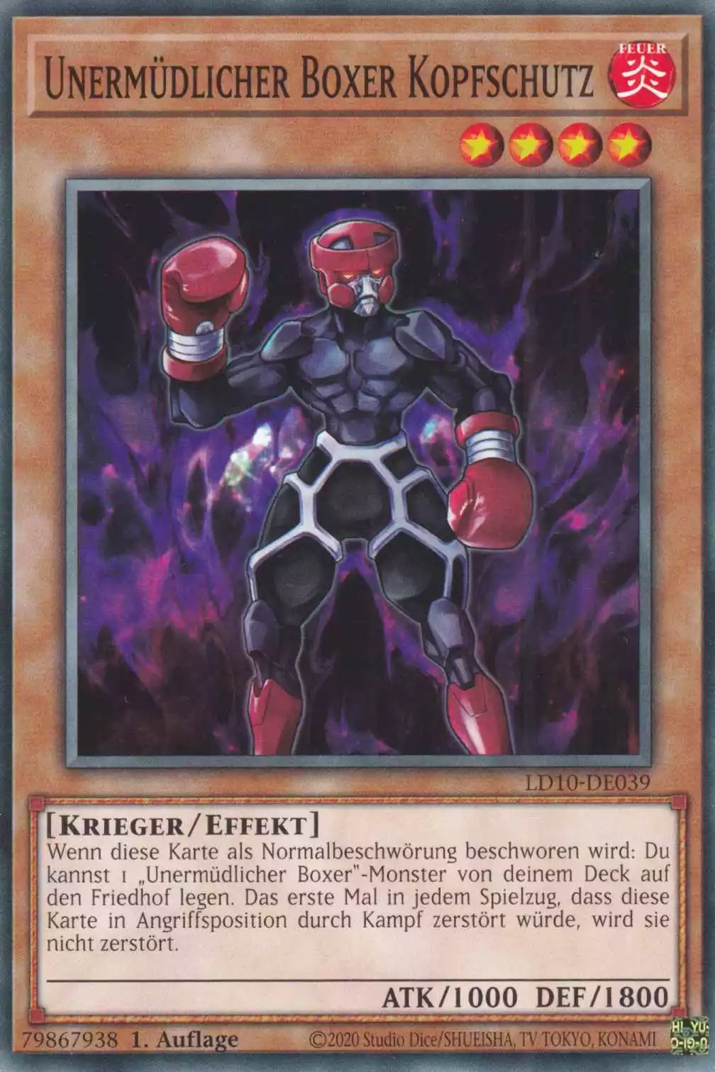 Unermüdlicher Boxer Kopfschutz LD10-DE039 ist in Common Yu-Gi-Oh Karte aus Legendary Duelists Soulburning Volcano 1.Auflage