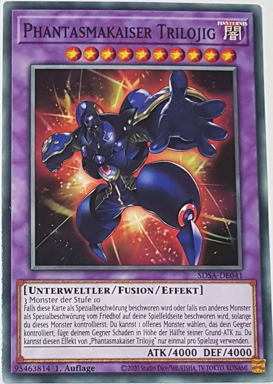 Phantasmakaiser Trilojig SDSA-DE041 ist in Common Yu-Gi-Oh Karte aus Sacred Beasts 1.Auflage