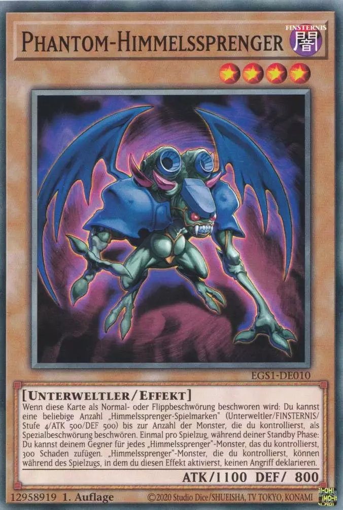 Phantom-Himmelssprenger EGS1-DE010 ist in Common Yu-Gi-Oh Karte aus God Deck Slifer 1.Auflage