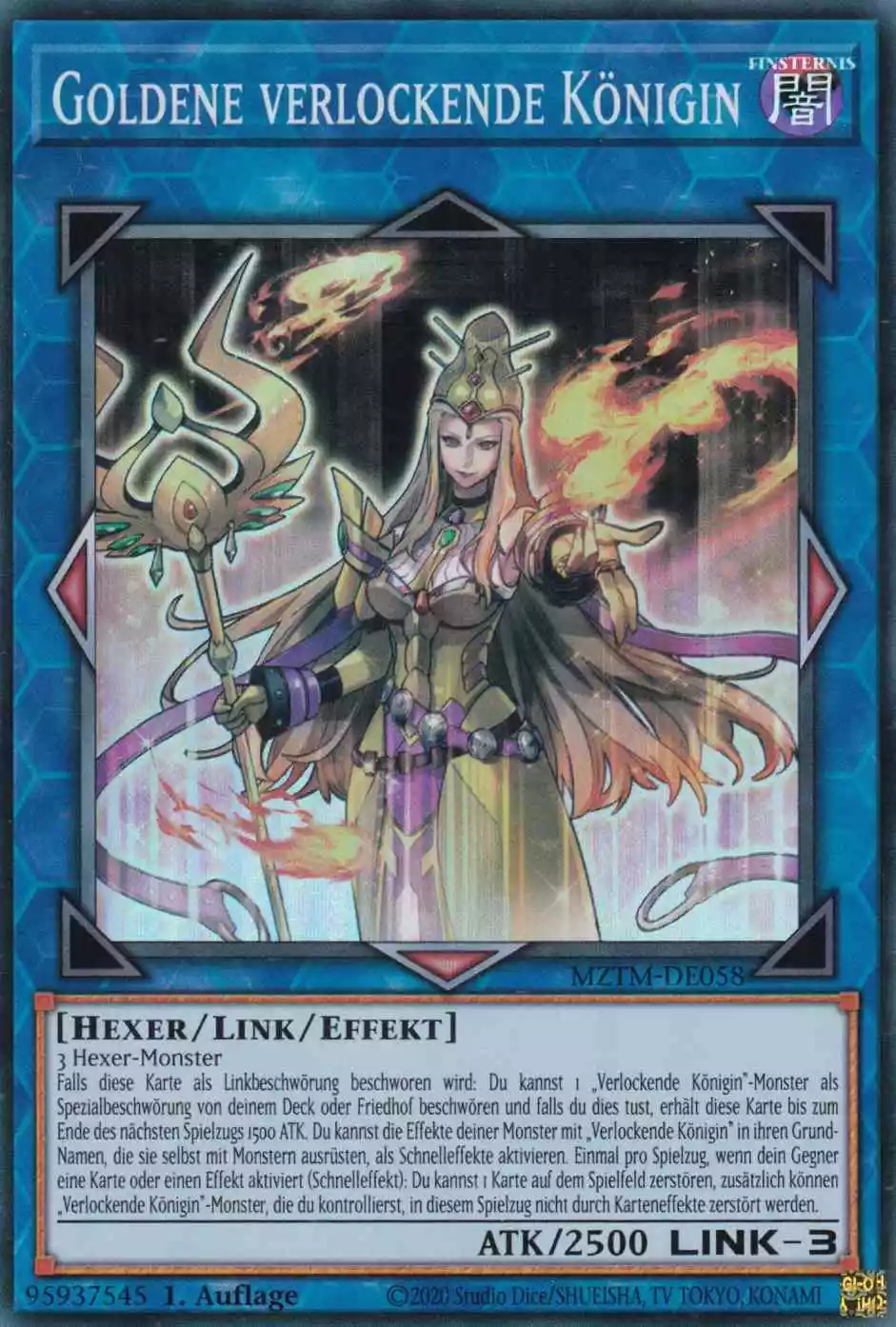 Goldene verlockende Königin MZTM-DE058 ist in Super Rare Yu-Gi-Oh Karte aus Maze of the Master 1.Auflage