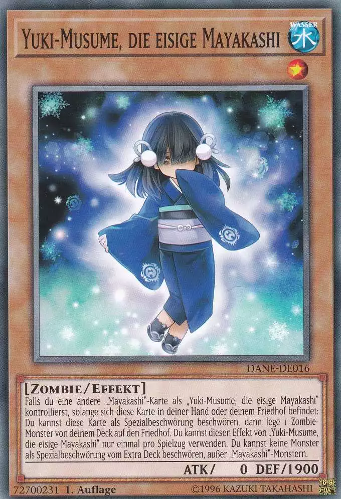 Yuki-Musume, die eisige Mayakashi DANE-DE016 ist in Common Yu-Gi-Oh Karte aus Dark Neostorm 1.Auflage