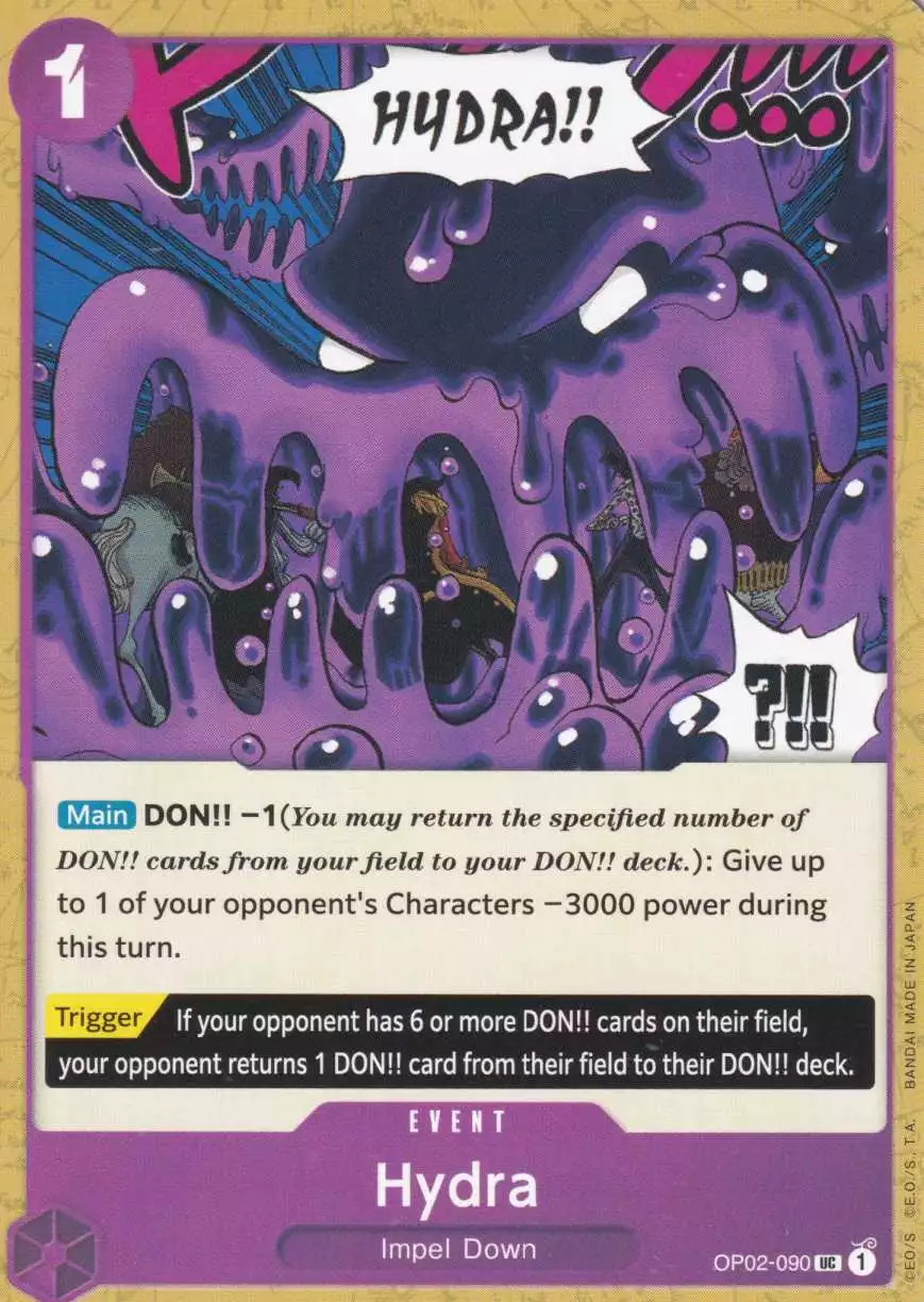 op02-090-hydra-uncommon-paramount-war-op-02 Hydra OP02-090 ist in Uncommon. Die One Piece Karte ist aus Paramount War OP-02 in Normal Art.