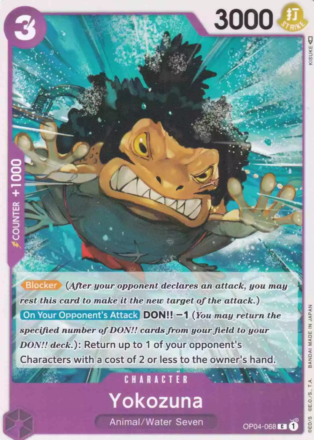 Yokozuna OP04-068 ist in Common. Die One Piece Karte ist aus Kingdoms Of Intrigue in Normal Art.