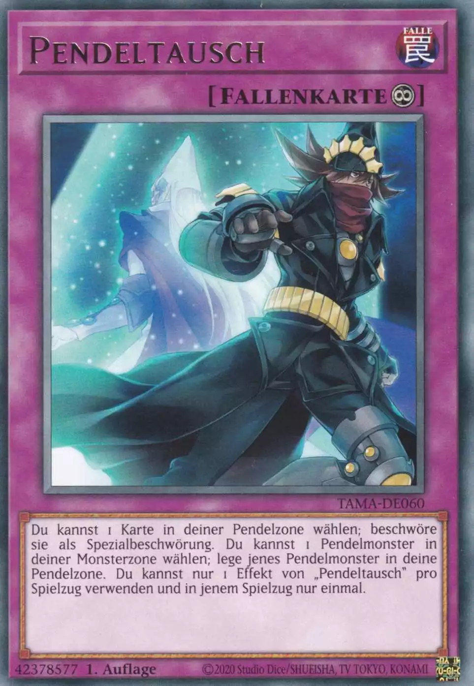 tama-de060-pendeltausch-rare-tactical-masters Pendeltausch TAMA-DE060 ist in Rare Yu-Gi-Oh Karte aus Tactical Masters 1.Auflage