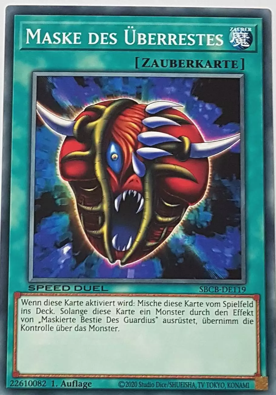 Maske des Überrestes SBCB-DE119 ist in Common Yu-Gi-Oh Karte aus Speed Duel Battle City Box 1. Auflage