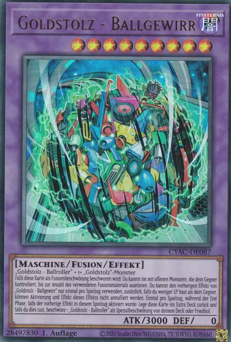 Goldstolz - Ballgewirr CYAC-DE087 ist in Ultra Rare Yu-Gi-Oh Karte aus Cyberstorm Access 1.Auflage