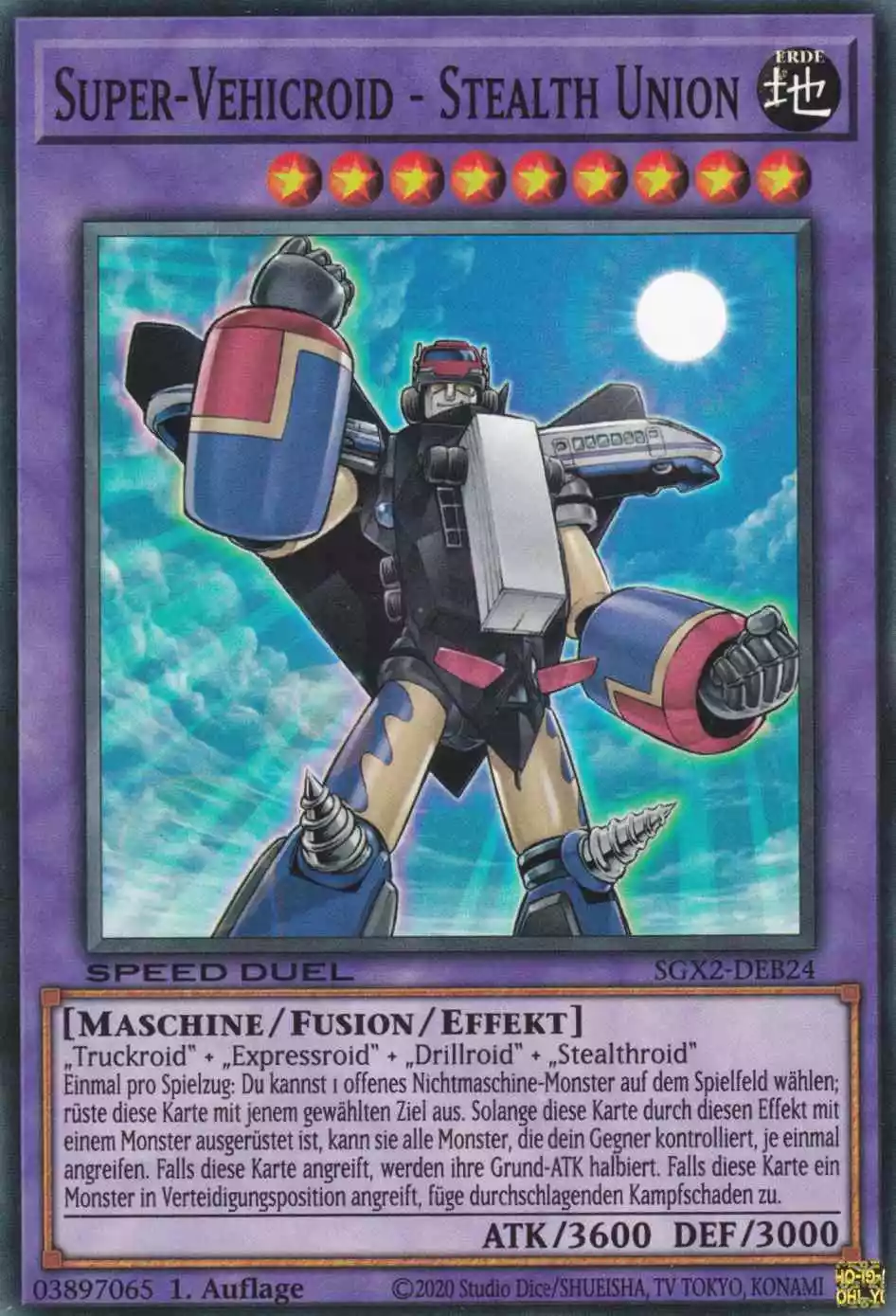 Super-Vehicroid - Stealth Union SGX2-DEB24 ist in Common Yu-Gi-Oh Karte aus Speed Duel GX: Midterm Paradox 1.Auflage