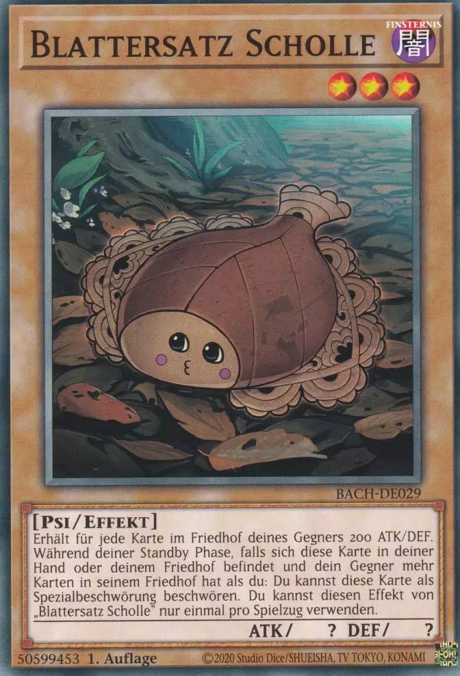 Blattersatz Scholle BACH-DE029 ist in Common Yu-Gi-Oh Karte aus Battle of Chaos 1.Auflage
