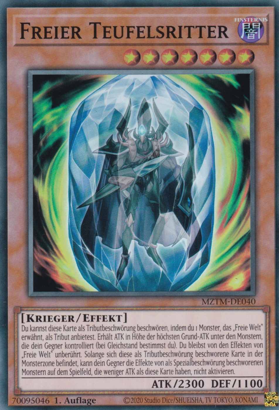 Freier Teufelsritter MZTM-DE040 ist in Super Rare Yu-Gi-Oh Karte aus Maze of the Master 1.Auflage