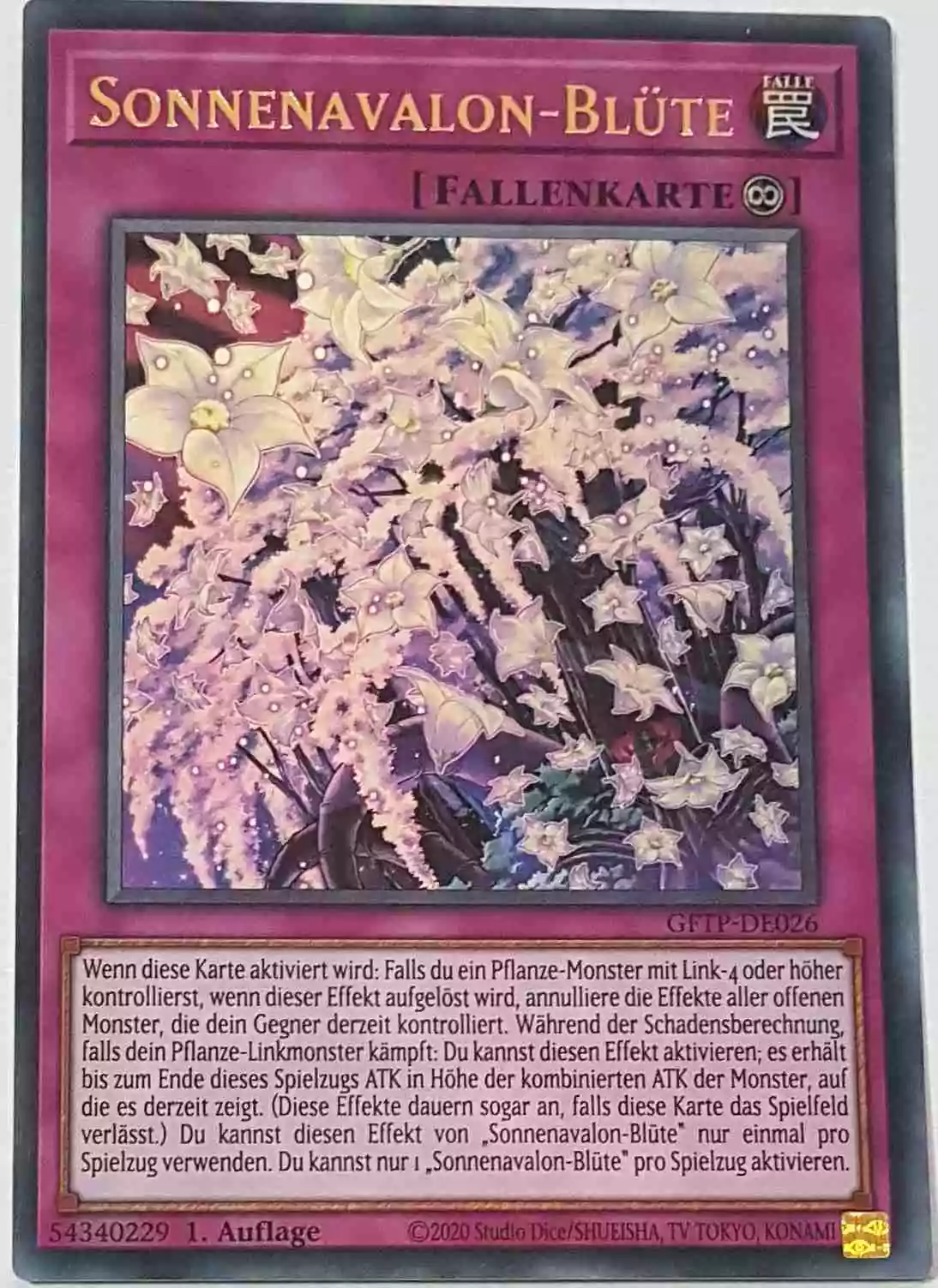 gftp-de026-sonnenavalon-bluete-ultra-rare-ghost-from-the-past Sonnenavalon-Blüte GFTP-DE026 ist in Ultra Rare Yu-Gi-Oh Karte aus Ghost From The Past 1.Auflage